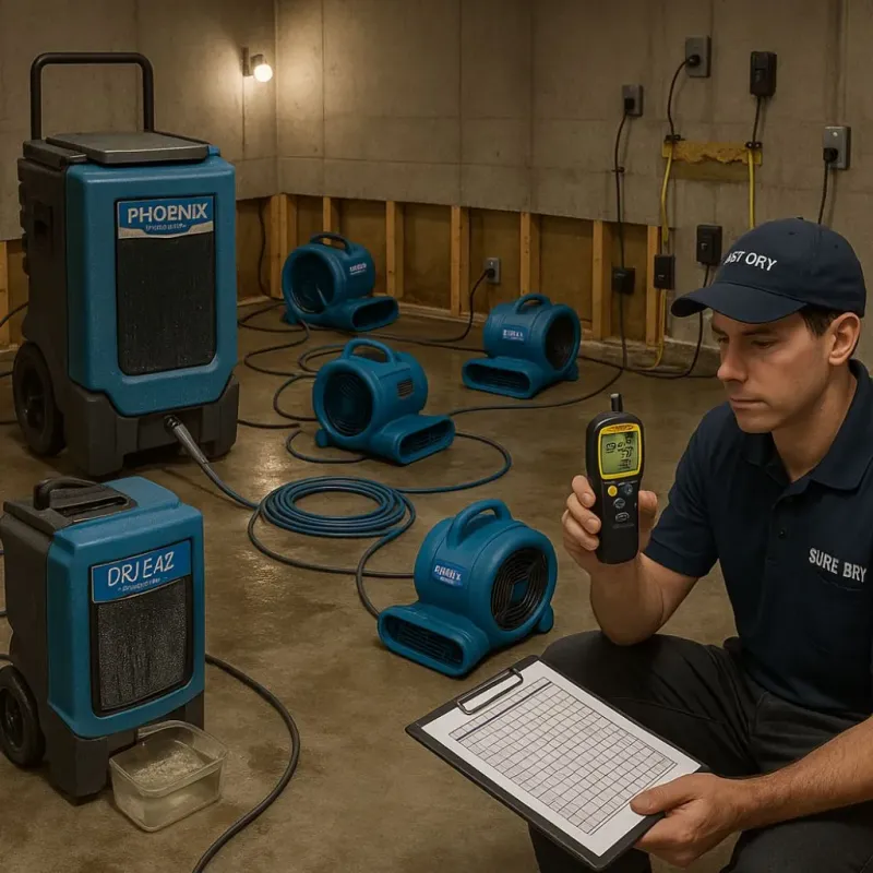 Structural Drying and Dehumidification process in Farmington, CT